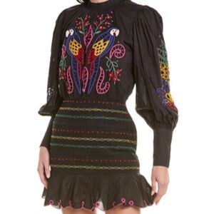 FARM Rio Tropical Tapestry Embroidered Mini Dress